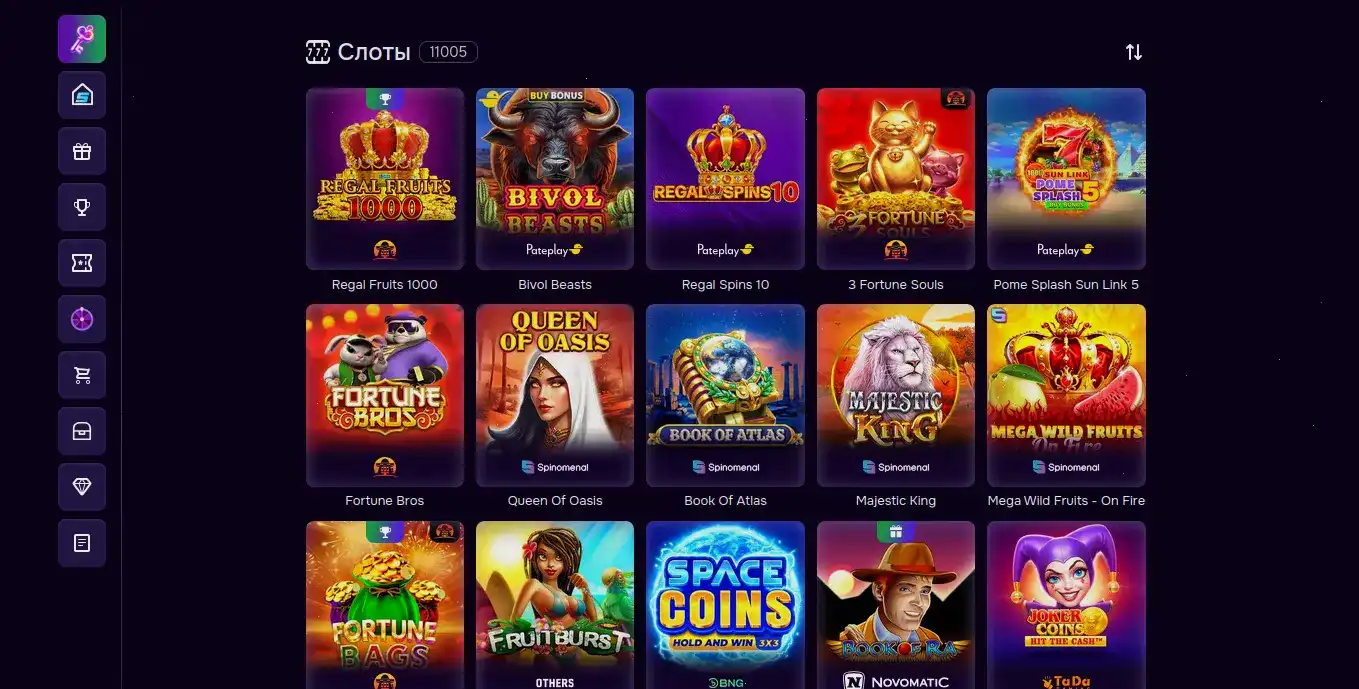 Интерфейс Atom casino и приветственные бонусы